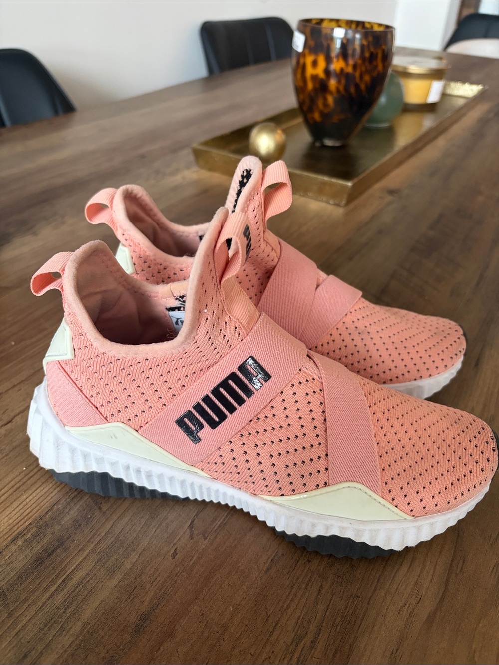 Puma Coral Pink Slip-On Athletic Sneakers